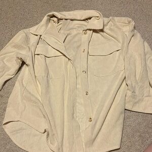 UNWORN Ribbed Cream Button Down